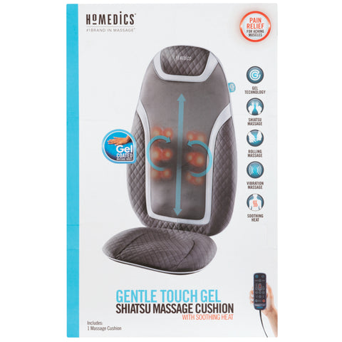 Image of Homedics Gentle Touch Gel Deluxe Massage Cushion with Soothing Heat