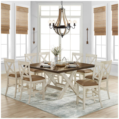 Image of Bayside Furnishings Square Counter Height Dining Set 9pc