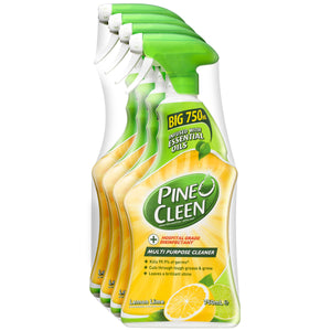 Pine O Cleen Antibacterial Disinfectant Spray Lemon & Lime 8 x 750ml