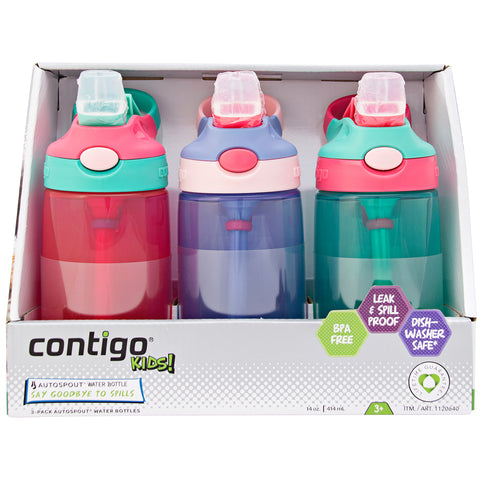 Image of Contigo Kids' Gizmo Water Bottles 3 x 414ml