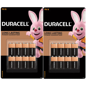 Duracell Alkaline 9V Batteries 8 x 2 Pack