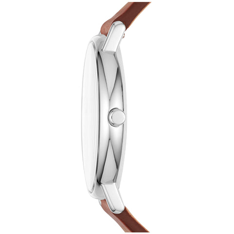 Image of Skagen Men's Signatur Brown Leather Watch SKW6355