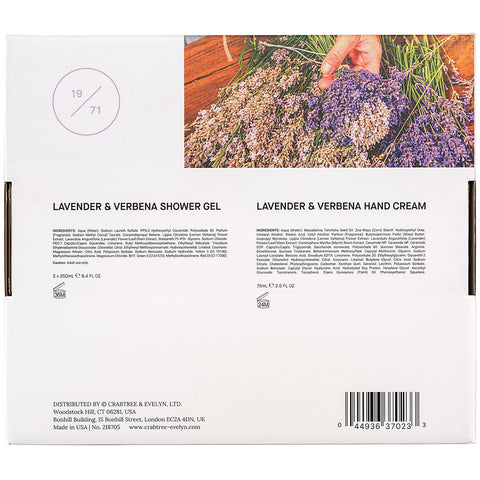 Image of Crabtree & Evelyn Verbena & Lavender Shower Gel 2 x 250ml + Hand Cream 1 x 75 ml