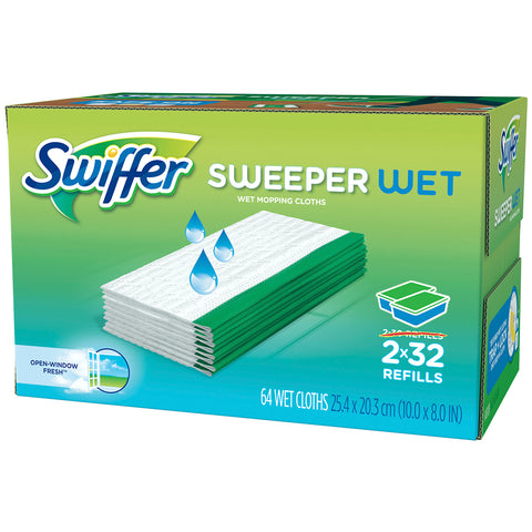 Image of Swiffer Sweeper Wet Refill 64pc (2 x 32pc)