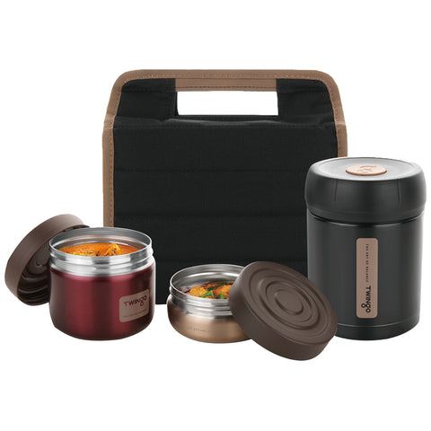 Image of Twingo Luko Insulated Lunch Box with Food Jar & Container Set 4pc