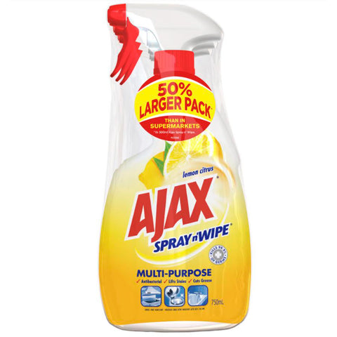 Image of Ajax Spray n' Wipe Multipurpose Antibacterial Cleaner 6 x 750ml