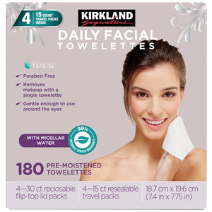 Kirkland Signature Micellar Daily Facial Cleansing Wipes 180 Sheets