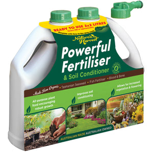 Nature's Harvest Powerful Fertiliser & Soil Conditioner 3 x 2 x 2L