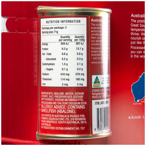 Image of Ausab Australian Abalone Canned 425g, 10pc