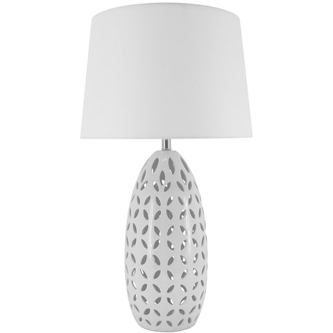 Image of NF Living Kiran Ceramic Table Lamp with Linen Shade