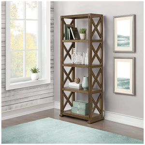 Bayside Furnishings Bookcase, 5 Fixed Shelves