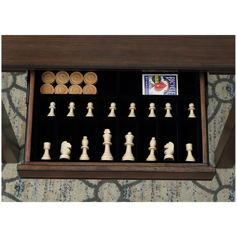 Image of Well Universal 5-piece Game Table Set, Solid Birch, Leather Seats, SWC021702