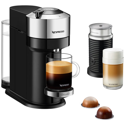 Image of Delonghi Nespresso Vertuo Next Capsule Coffee Machine, Aerrocino Milk Frother, Black, ENV120CAE