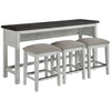 Bayside Furnishings 4pc Sofa Table Set, Rubberwood, Oak and Birch Veneer, W 172.8 x D 50.8 x L 87 cm