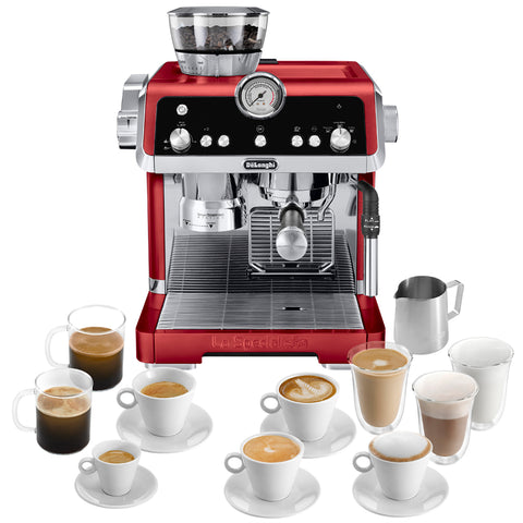 Image of DeLonghi La Specialista Pump Espresso Maker, Red, Black, EC9335R, EC9335BK