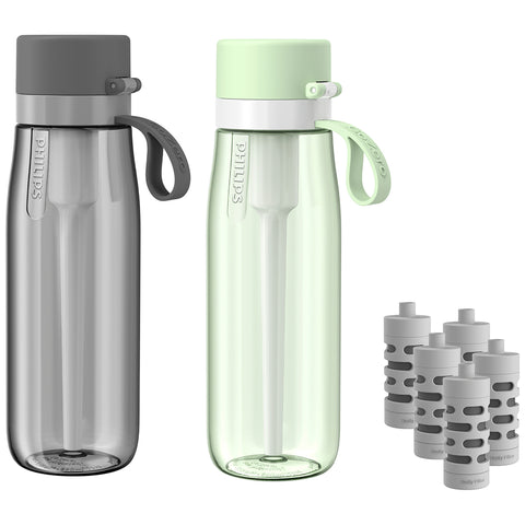 Image of Philips GoZero Daily Straw Filtration Bottles, Value Pack including 5 Daily Filters