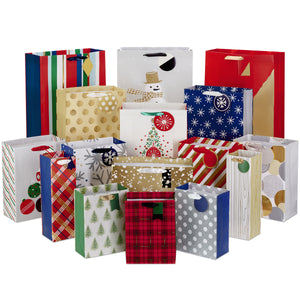 Hallmark Assorted Holiday Gift Bags 16 Pack