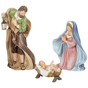 Holy Family Outdoor Christmas Decoration, 4 Pieces, Joseph, Mary, Baby and Manger
