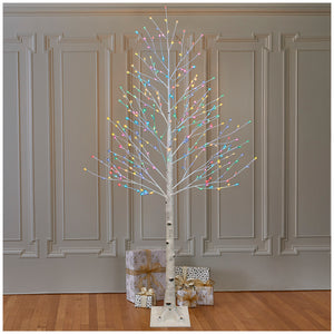 Faux Birch Tree, 512 LED Lights, 2.28m, Indoor & Outdoor, Timer