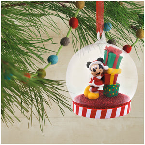 Disney Mickey & Minnie Glass Globe Ornaments