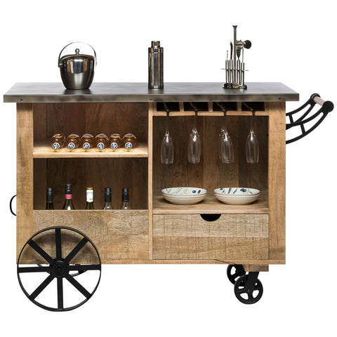 Image of Wine Stash Industrial Bar Cart Cabinet Large