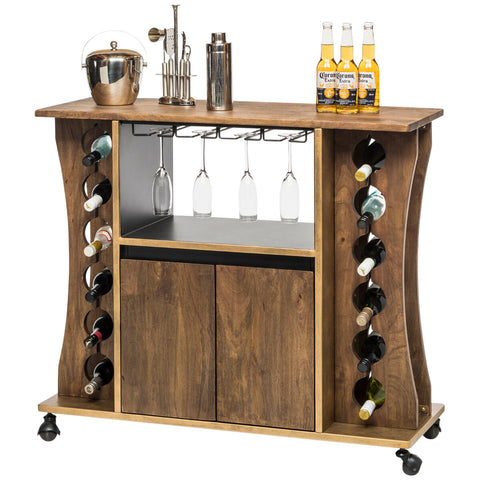 Image of Wine Stash Contemporary Timber Bar Cart