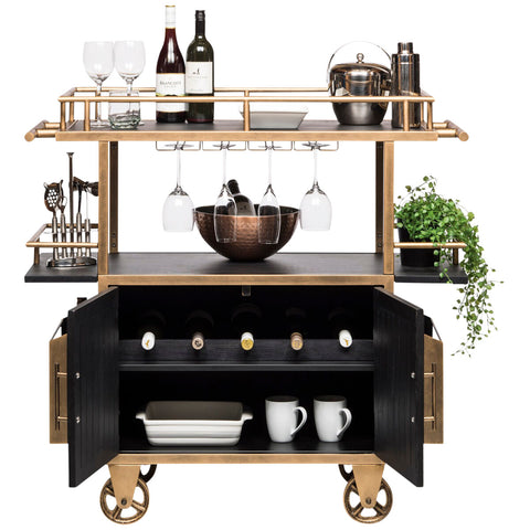 Image of Wine Stash Industrial French Bar Cart
