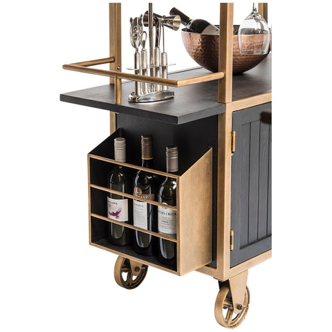 Image of Wine Stash Industrial French Bar Cart