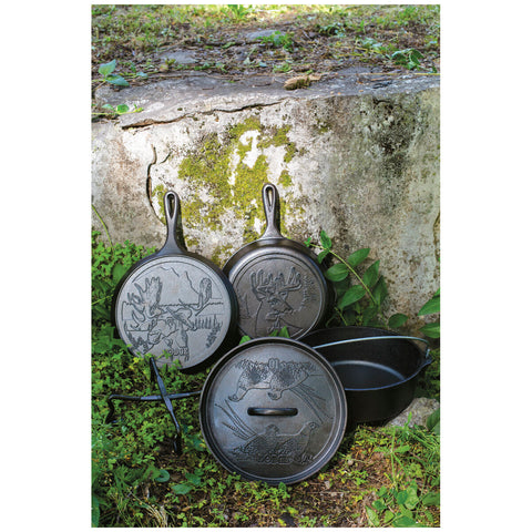 Image of Lodge Wildlife Cast Iron Pots & Pans 5pc Set