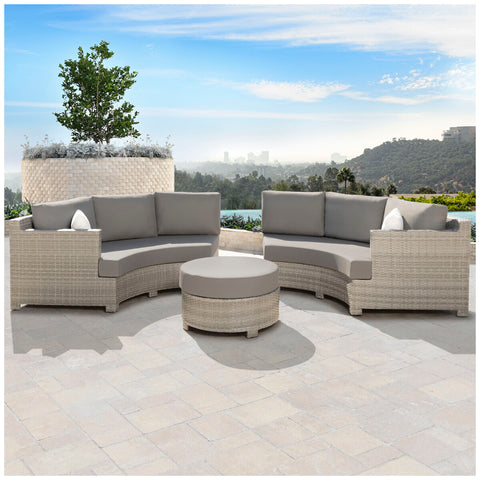 Image of Abbyson Belmont 3-piece Curved Sectional Set