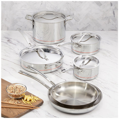 Image of Kirkland Signature 10pc Stainless Steel Cookware Set