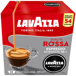 Lavazza A Modo Rossa Capsules, 108 Pack, Free Jolie White Coffee Machine