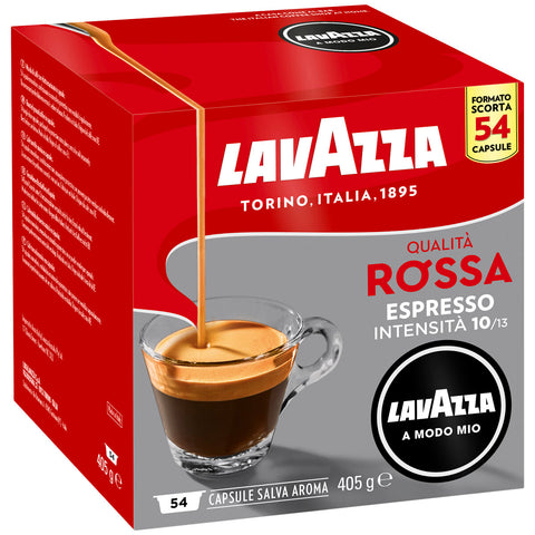 Image of Lavazza A Modo Rossa Capsules, 108 Pack, Free Jolie White Coffee Machine