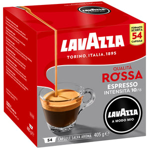 Lavazza A Modo Rossa Capsules, 108 Pack, Free Jolie White Coffee Machine