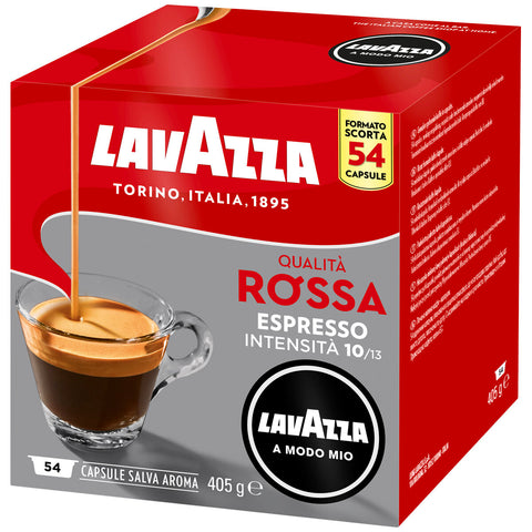 Image of Lavazza A Modo Rossa Capsules, 108 Pack, Free Jolie White Coffee Machine