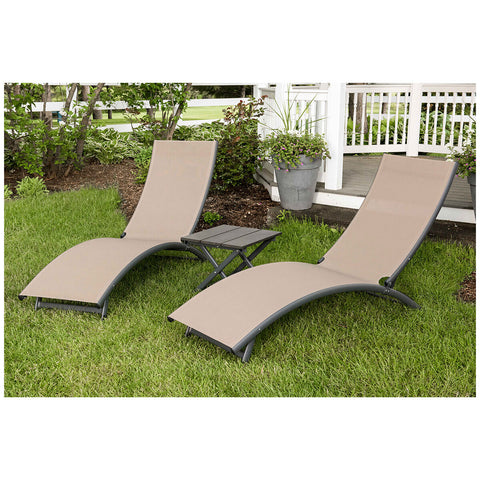 Image of Vivere Coral Springs Chaise Lounge & Table 3pc Set